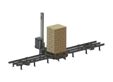 Render van plateau-wikkelmachine met kettingbaan