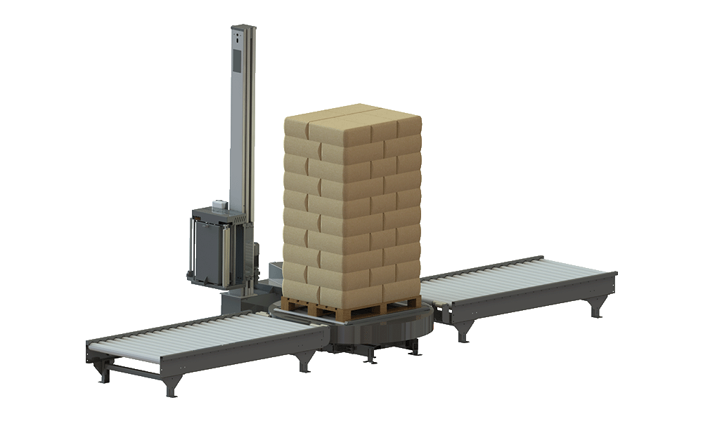 Render Platform Wrapper with Roller Conveyor